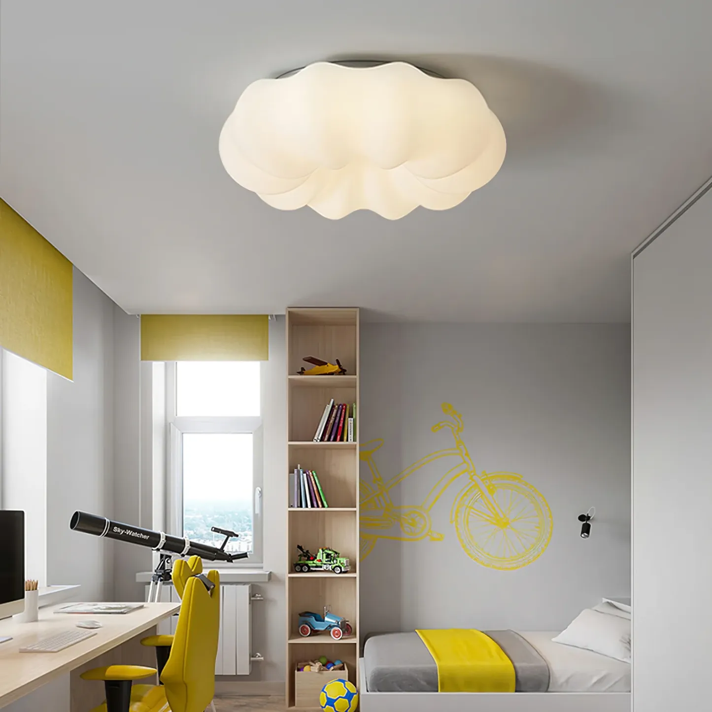 Quinn Cloud Ceiling Lamp in a Bedroom