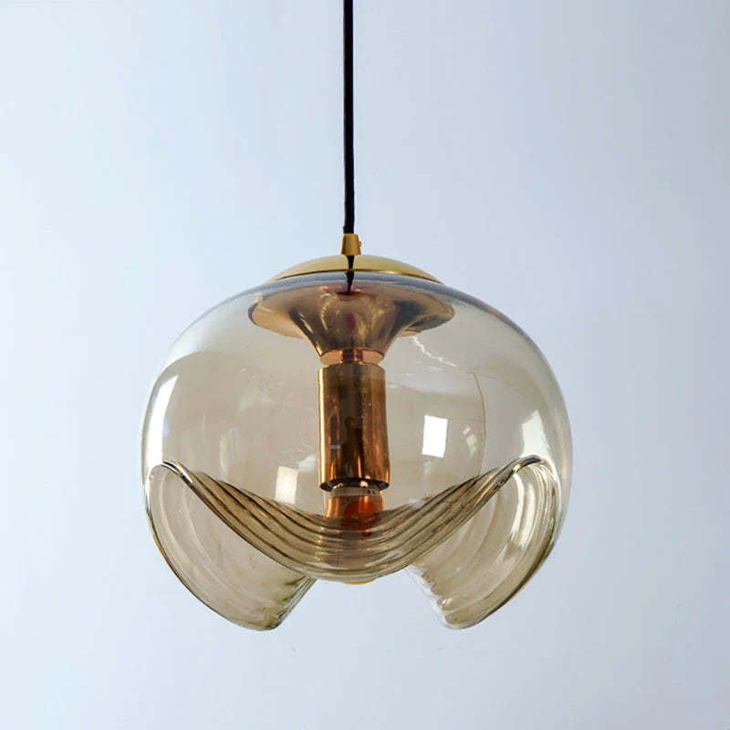Amber glass globe pendant light, Hailie Design