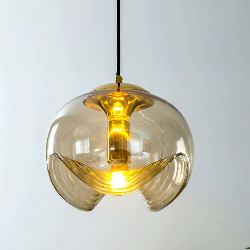 Hailie Design Amber Glass Pendant Light