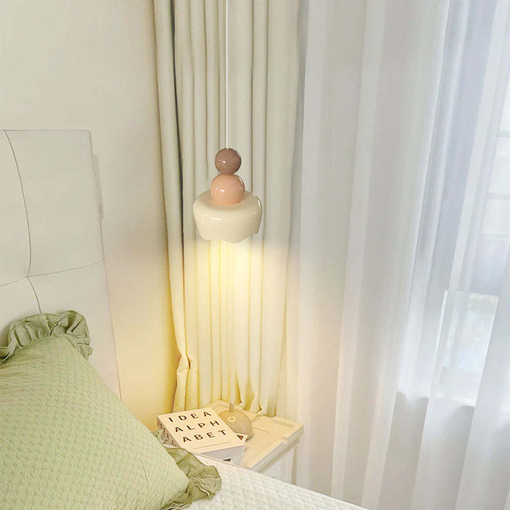 Morandi Sunny Rain Doll Pendant Light illuminating bedroom