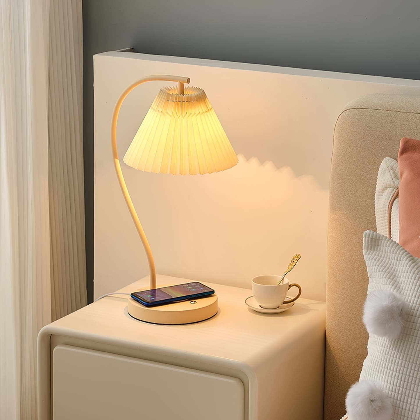 Sano Nordic table lamp, bedroom nightstand decor, ambient light