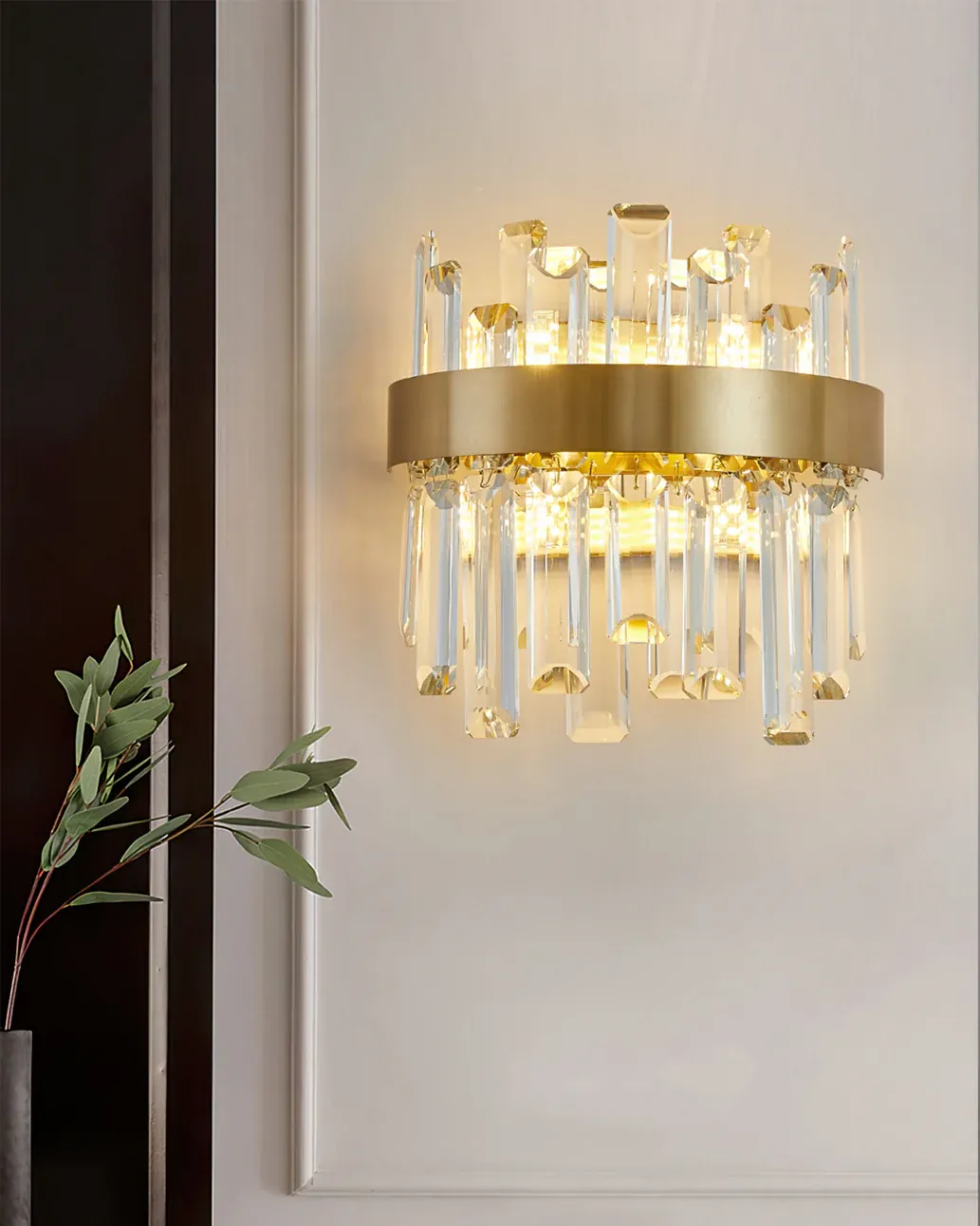 Crystal Wall Lamp, Herbert design, bedroom lighting, dining room fixture