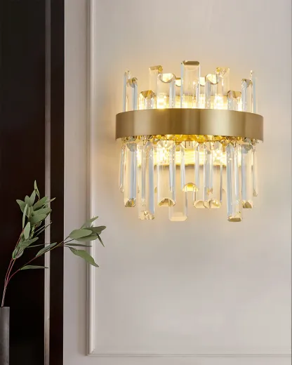 Crystal Wall Lamp, Herbert design, bedroom lighting, dining room fixture