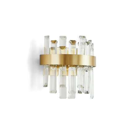 Herbert Crystal and Metal Wall Lamp