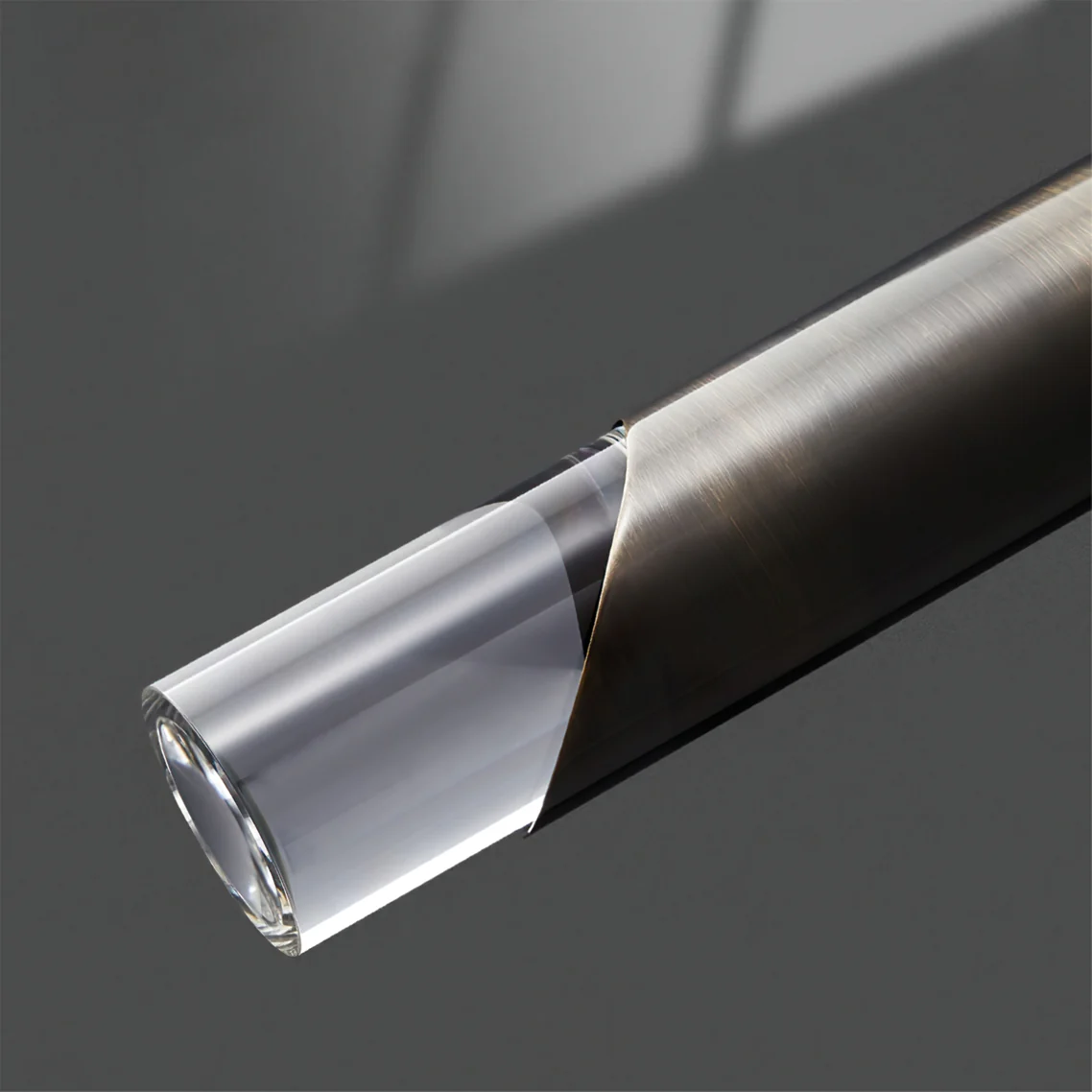 Meza Cylinder Pendant Light Detail - Acrylic Shade & Metal Finish