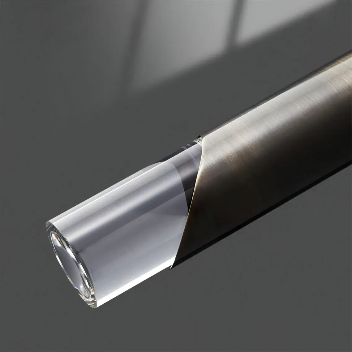Meza Cylinder Pendant Light Detail - Acrylic Shade & Metal Finish