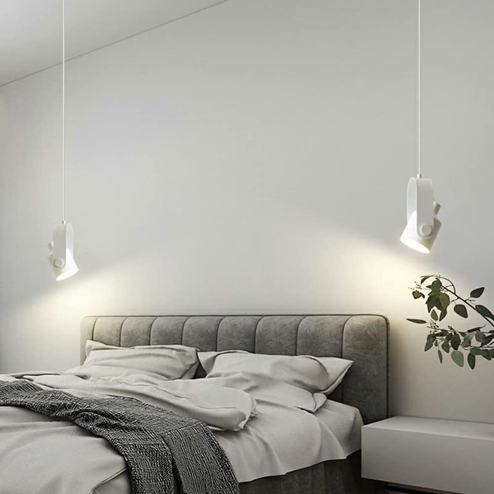Morandi pendant light illuminates modern bedroom
