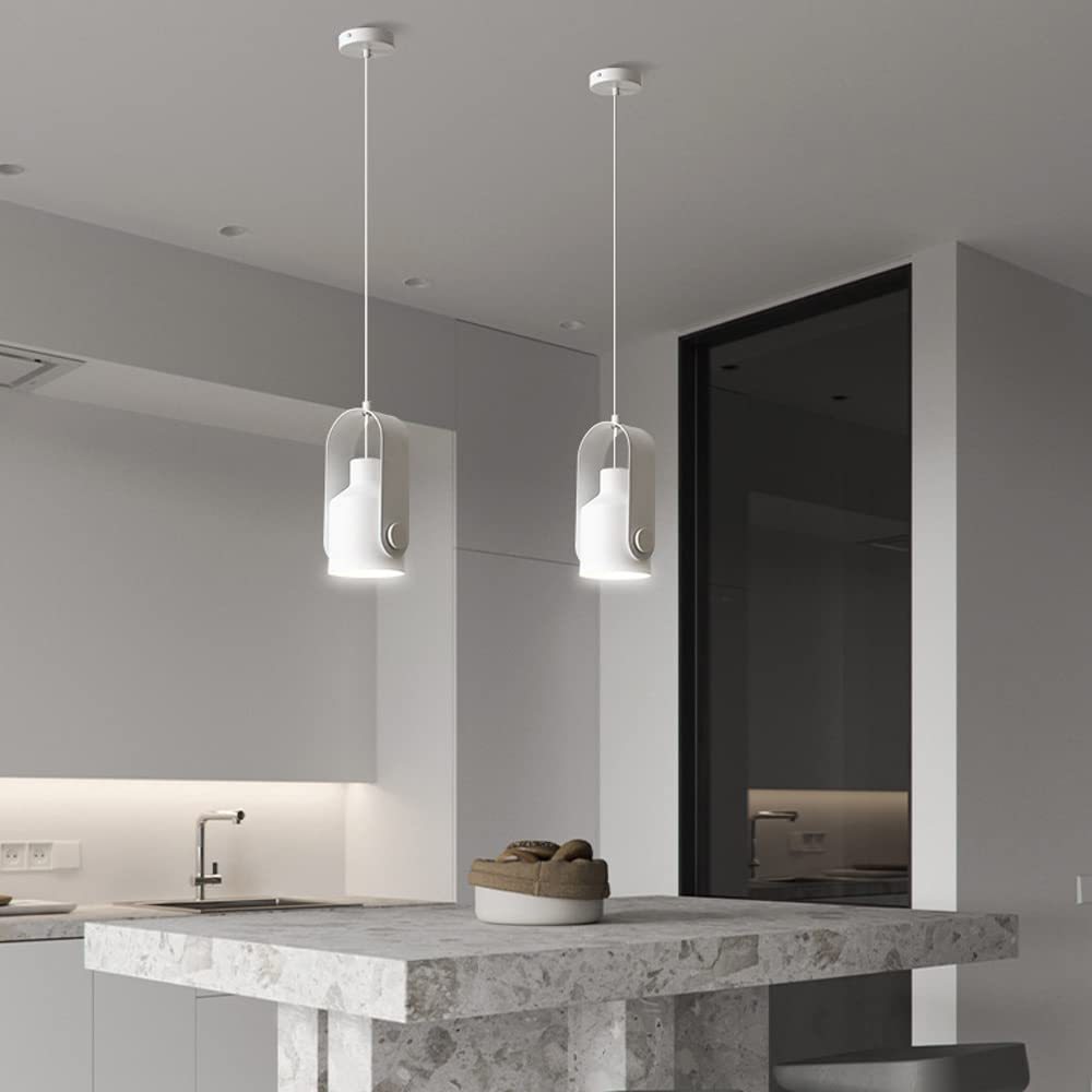 Morandi pendant lights over kitchen island