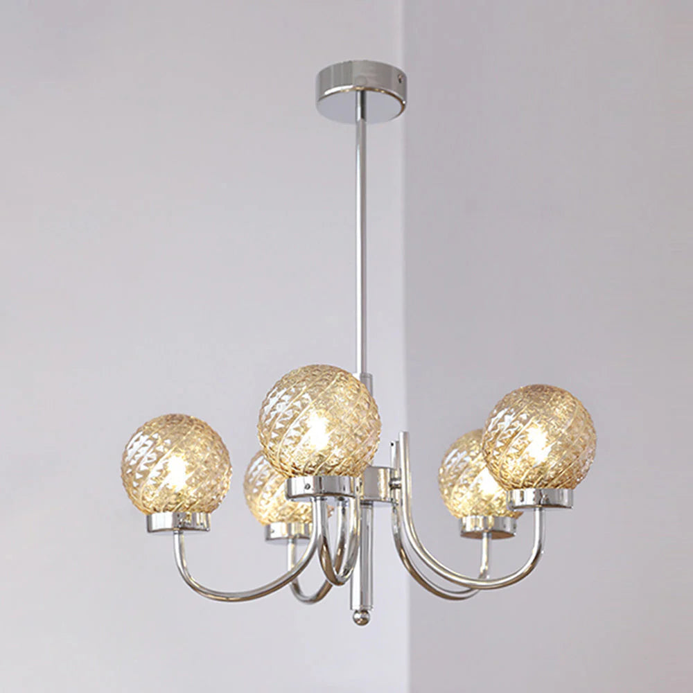Valentina LED Pendant Light with cognac glass spheres