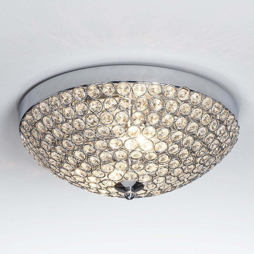 Kristy Crystal Flush Mount Ceiling Light, close-up view