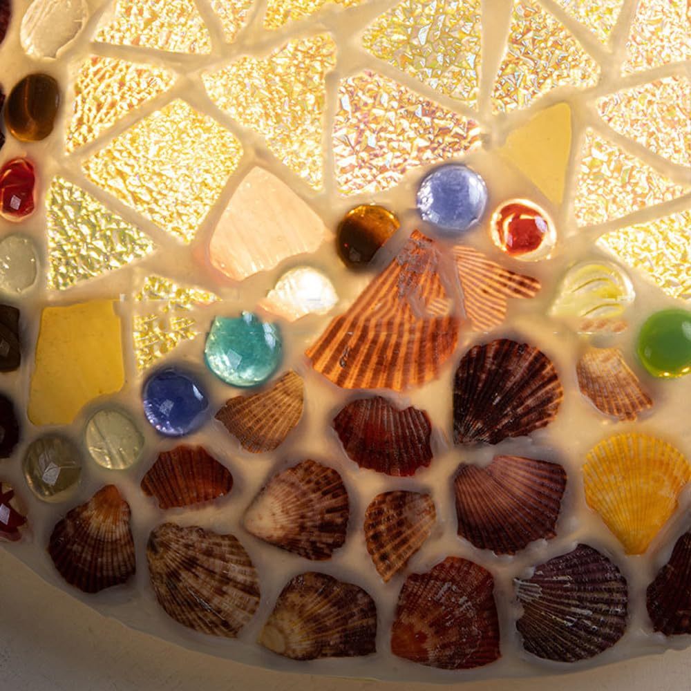 Eryn Rustic Ceiling Light Detail - Seashell Mosaic