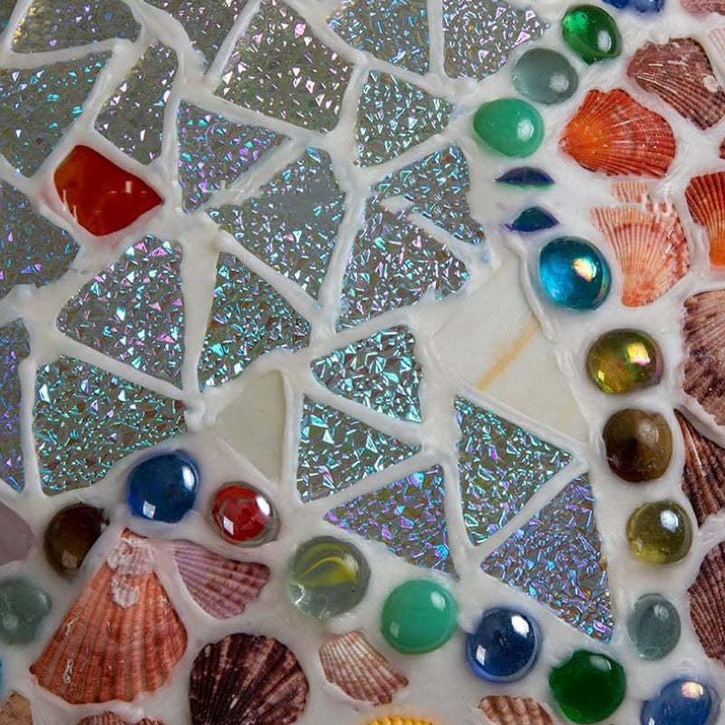 Eryn Rustic Ceiling Light Detail - Colorful Mosaic