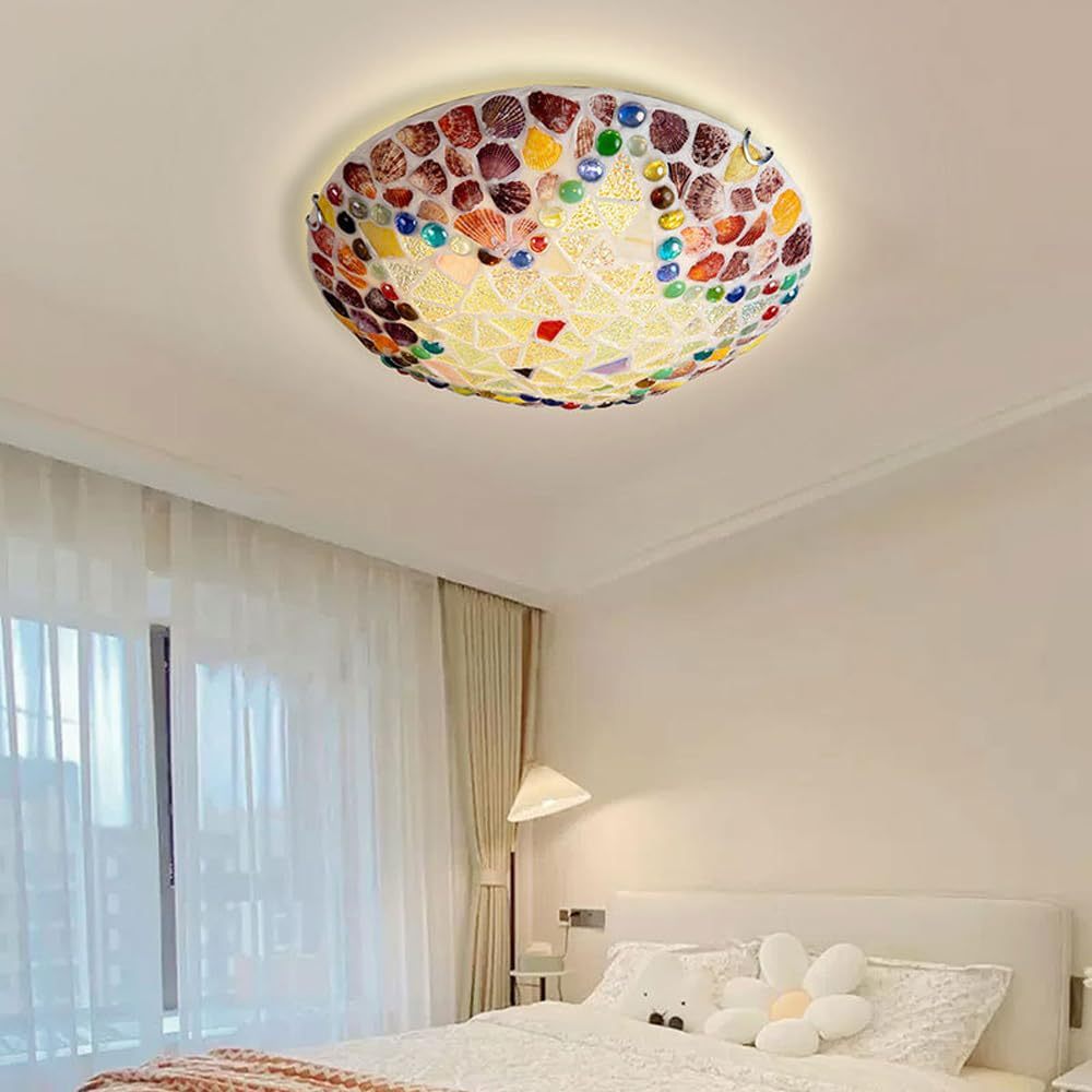 Eryn Rustic Flush Mount Ceiling Light in bedroom