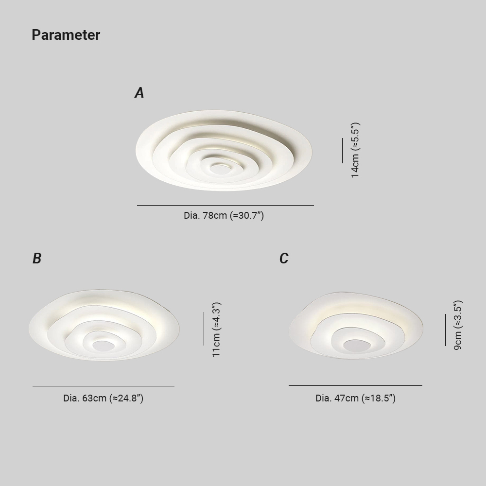 Quinn Ripple Ceiling Light Fixture dimensions and size guide