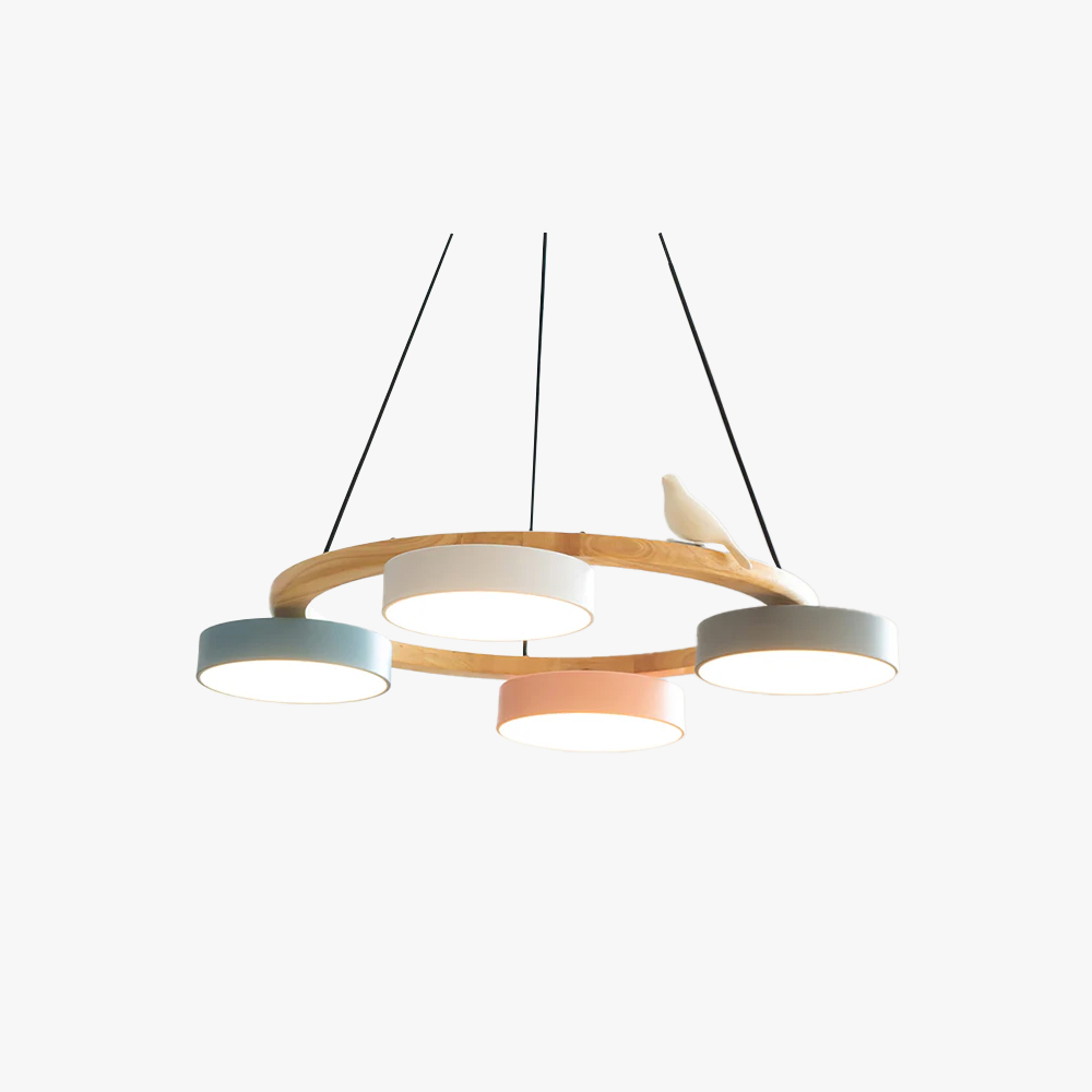 Morandi Modern Metal Wood Resin Acrylic Pendant Light Dining Room Bedroom
