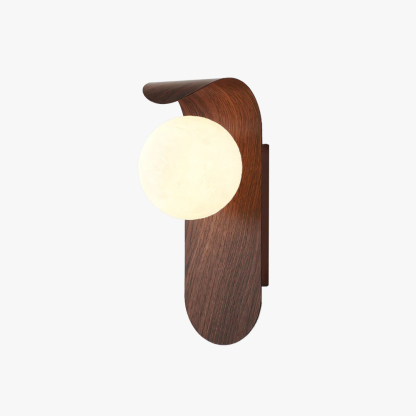 Muto Modern Walnut Wood Wall Lamp, bedroom lighting fixture