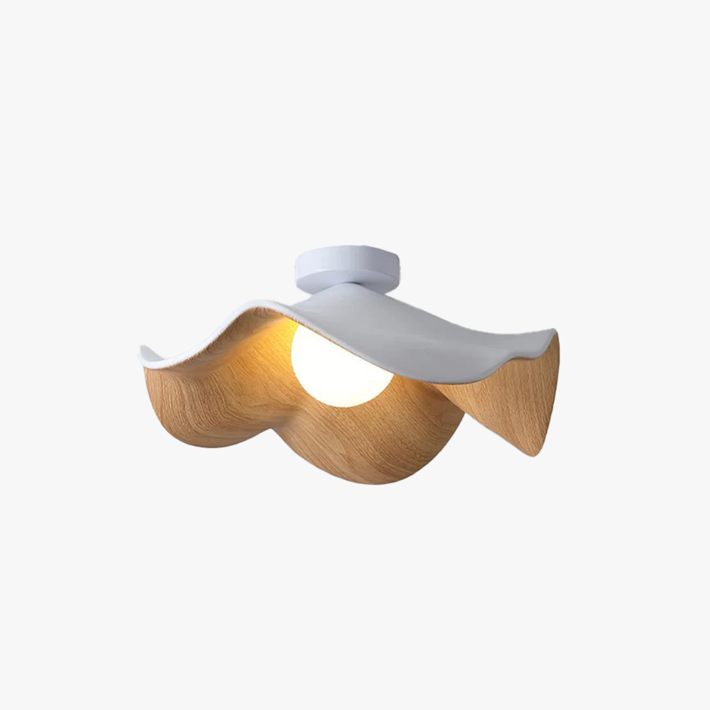 Carins Modern Unusual White Wood Ceiling Light Bedroom  Dining Room