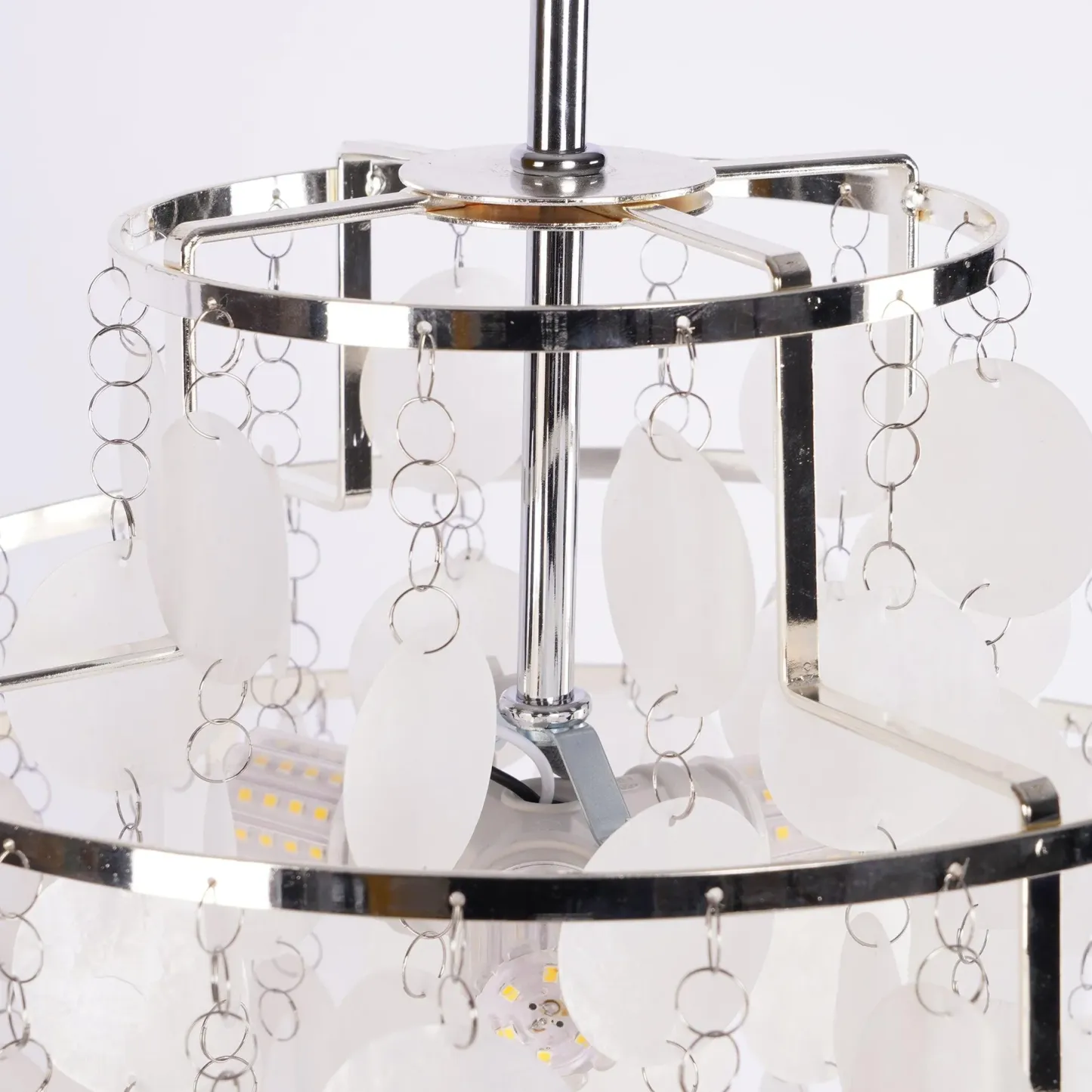 Marilyn Natural Metal Shell Chrome Pendant Light Bedroom Living Room