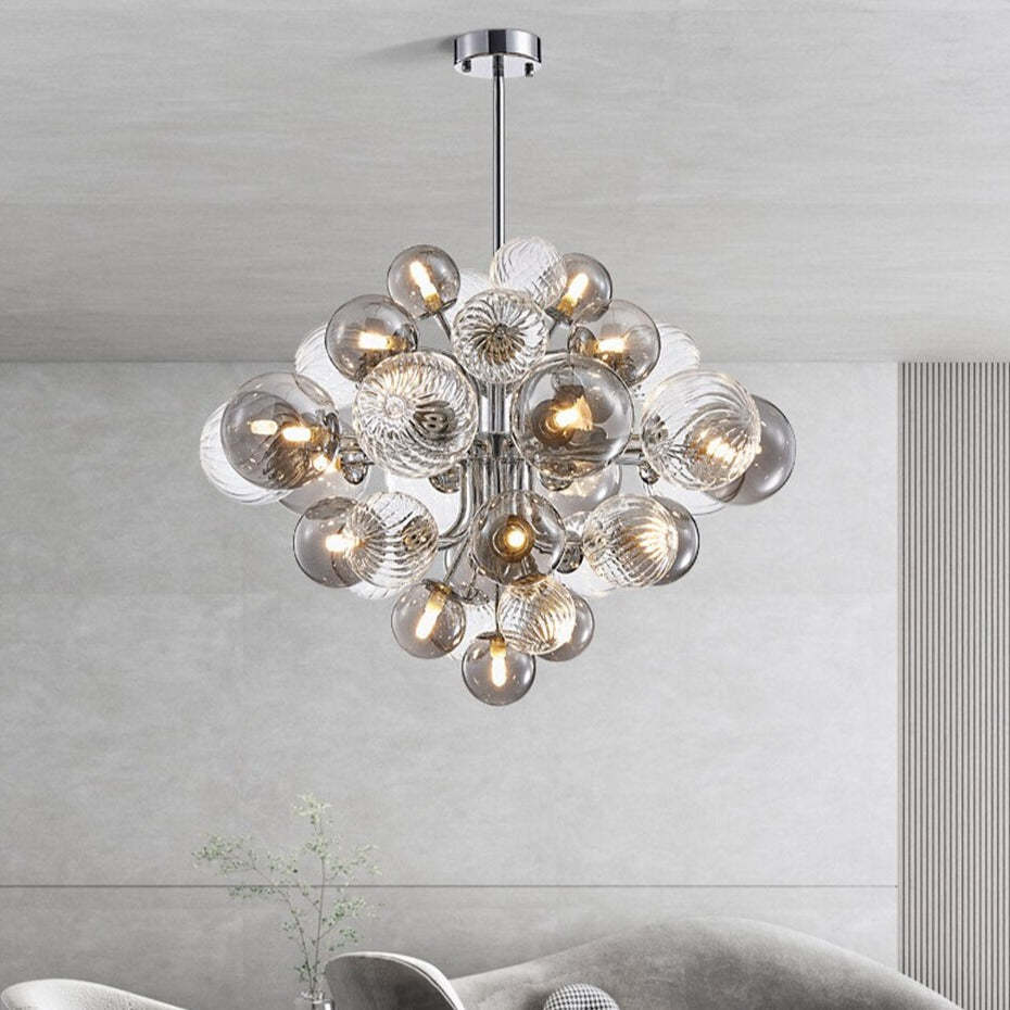 Valentina Modern Bubble Chandelier, Silver Finish