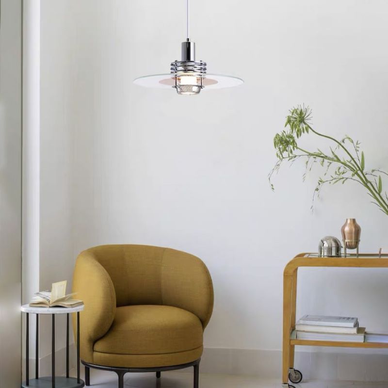Hailie LED pendant light in a modern bedroom setting