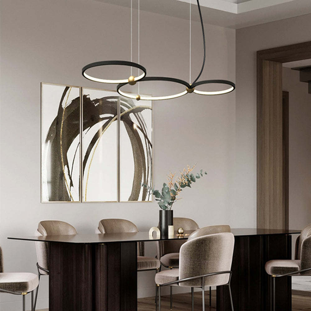 Modern ring pendant light in dining room, Arisha style