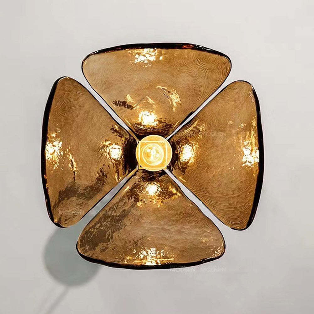 Carins retro glass pendant light. Four-leaf flower. Las Sola.