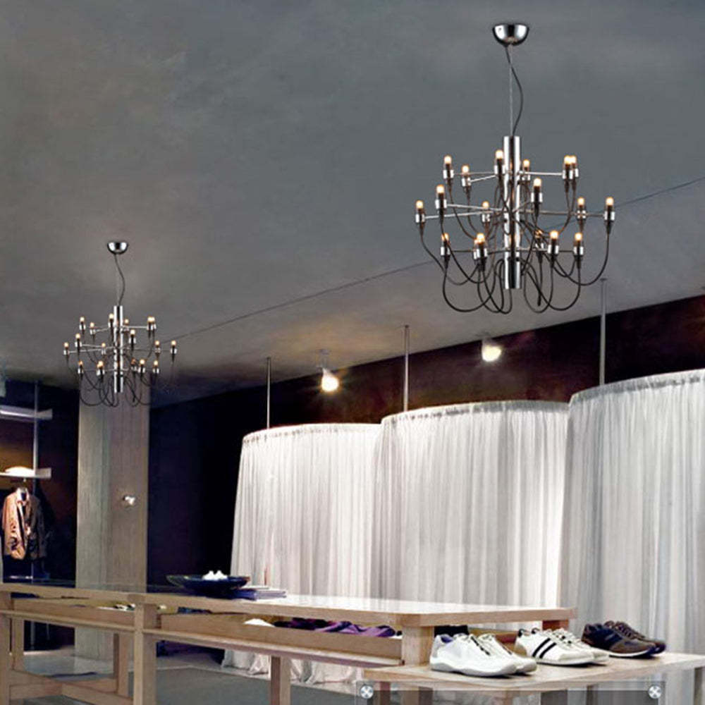 Alessio Retro Metal Chandelier in retail store lighting