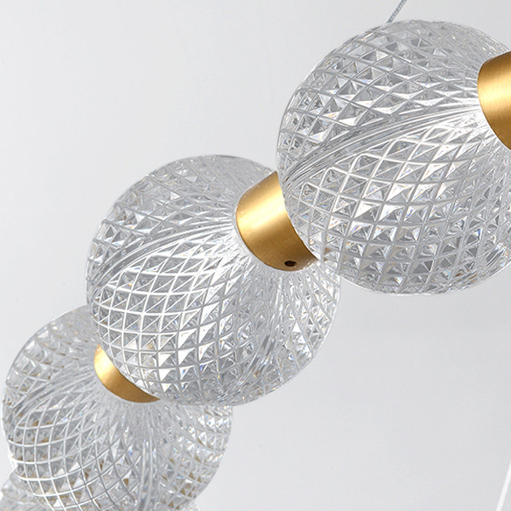 Marilyn Ring Pendant Light - Crystal Globe Design