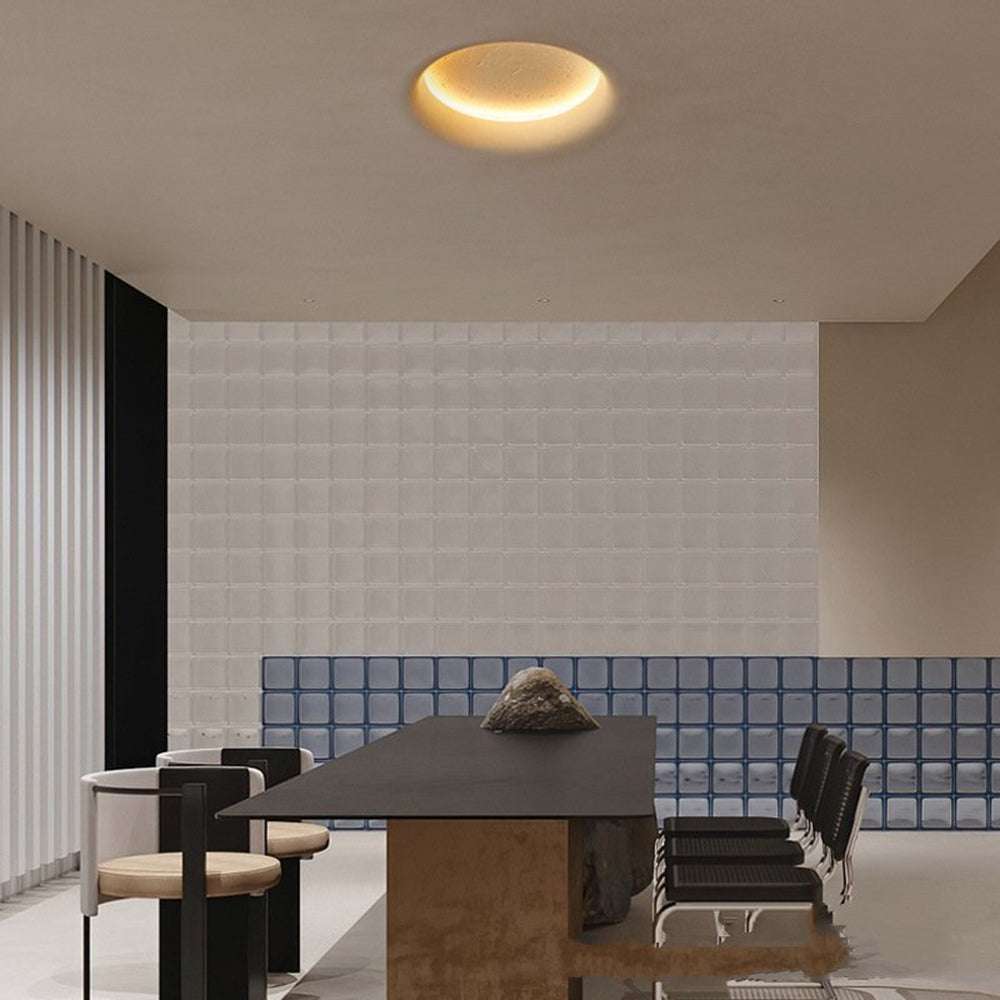 Elif Moon Wall Lamp in modern living room Elif Decorative Moon Metal Gypsum Wall Lamp