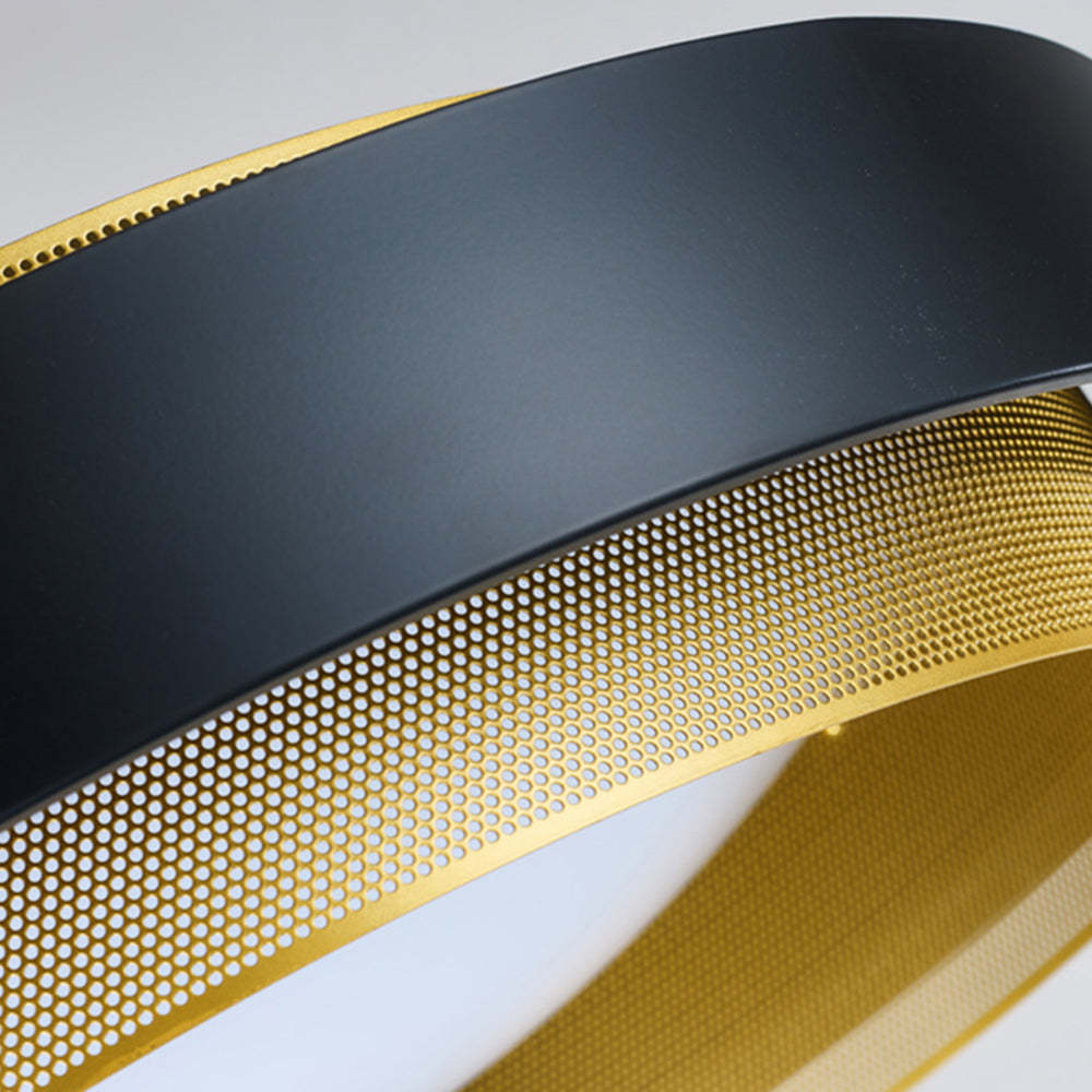 Quinn ceiling light detail - gold and black ring design