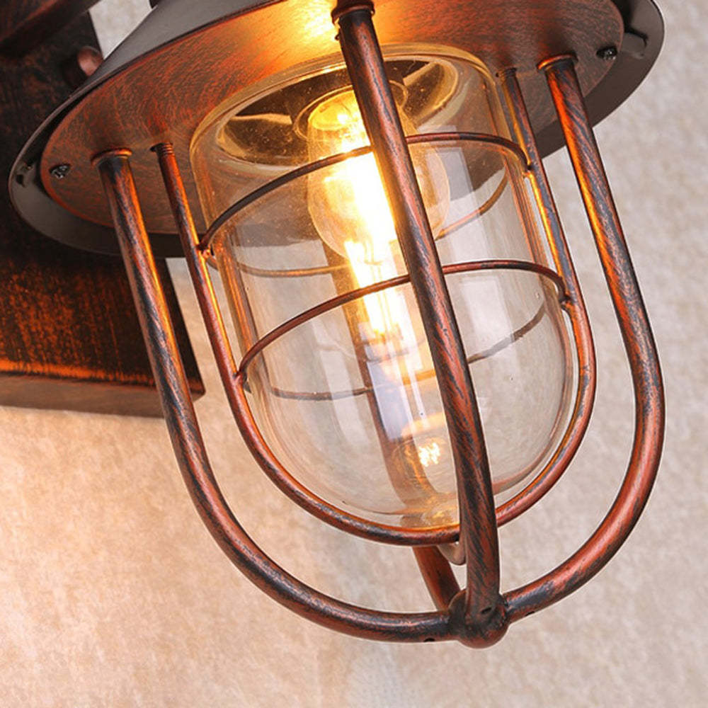 Close-up of Alessio vintage outdoor wall lamp.
