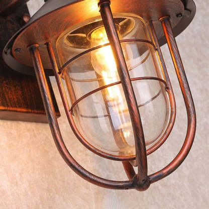 Close-up of Alessio vintage outdoor wall lamp.