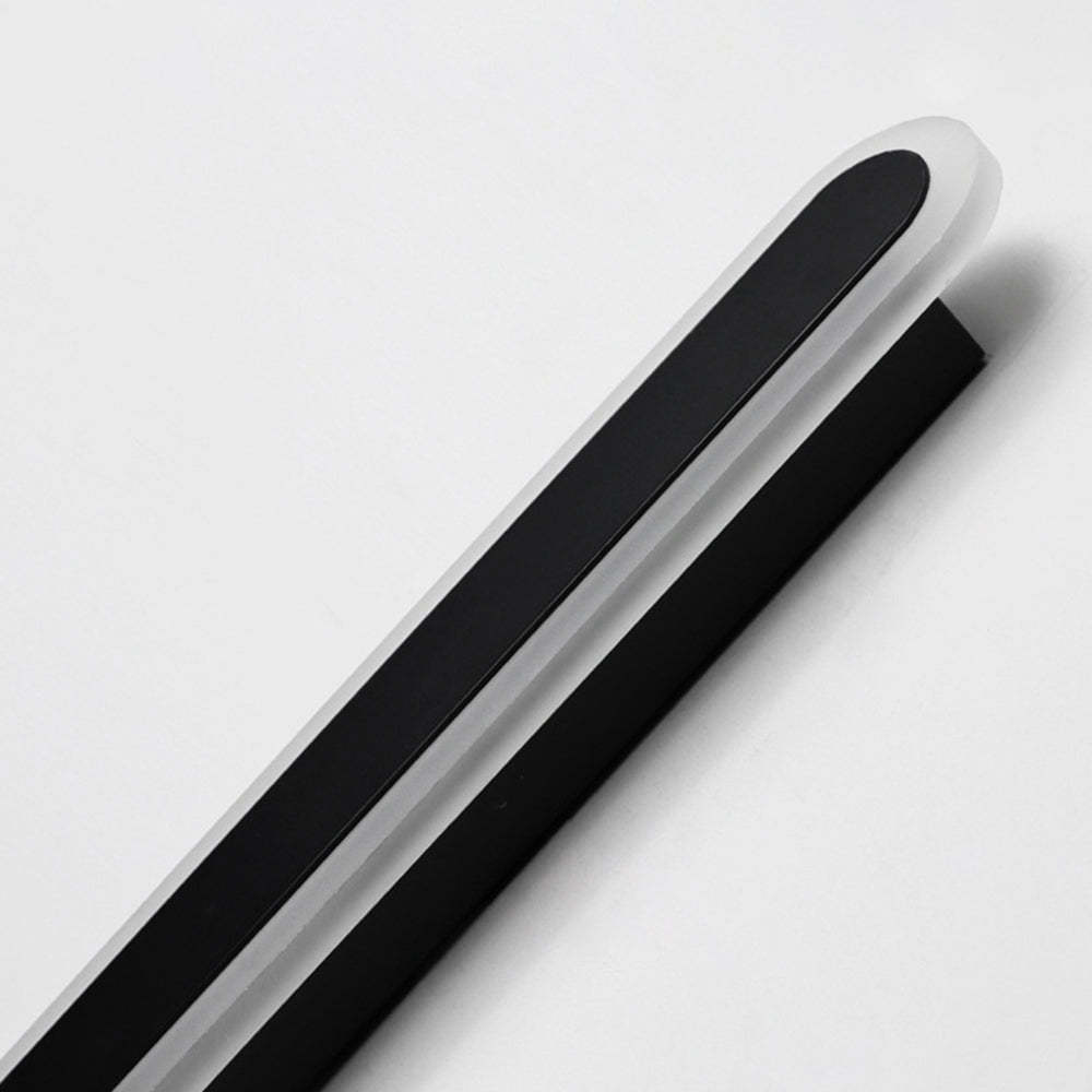 Black metal linear outdoor wall lamp detail