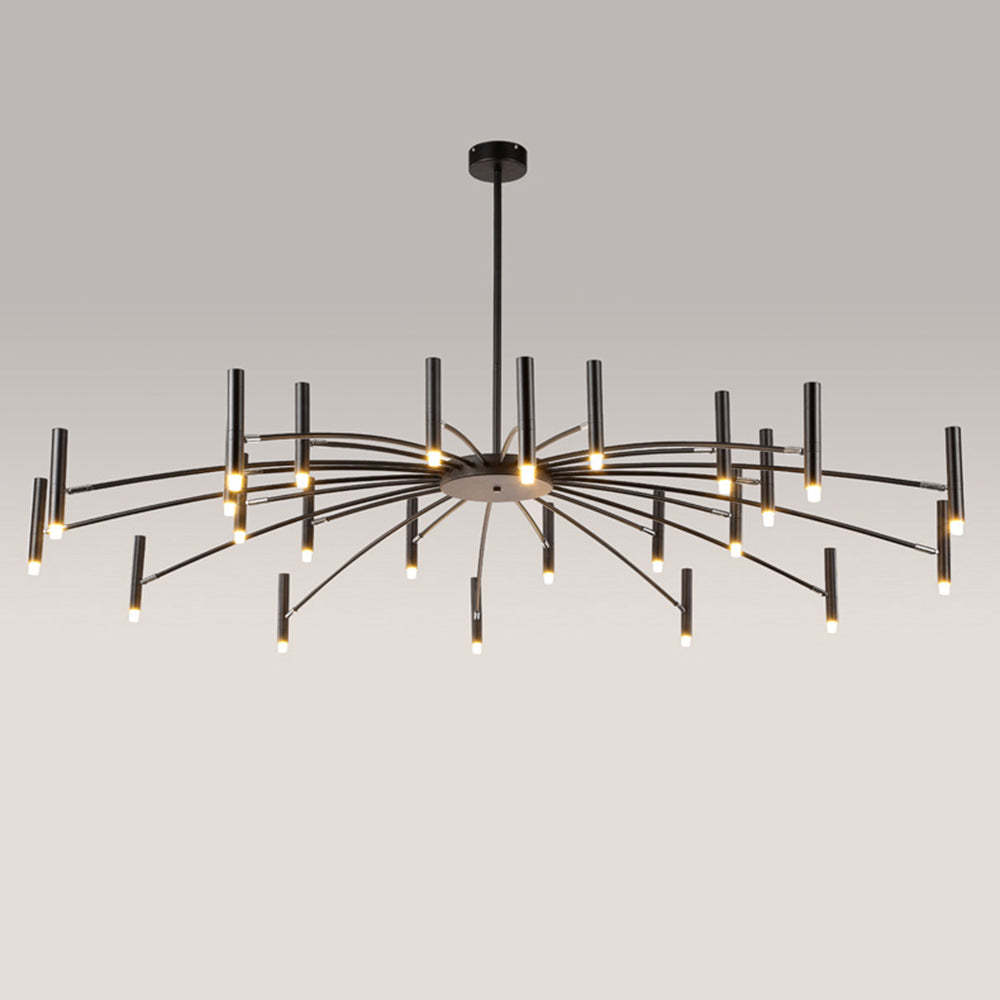 Evette Modern Blown Linear Metal Chandelier - Detailed View