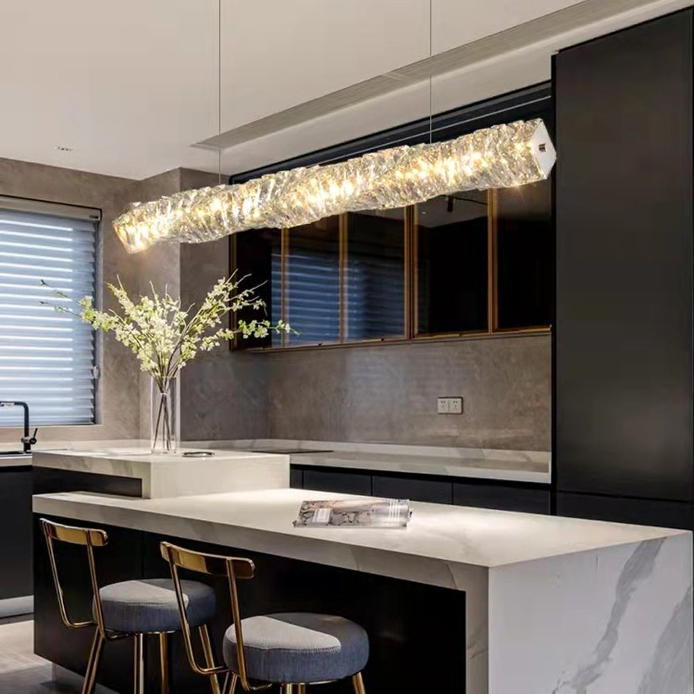 Kristy Crystal Pendant Light above kitchen island