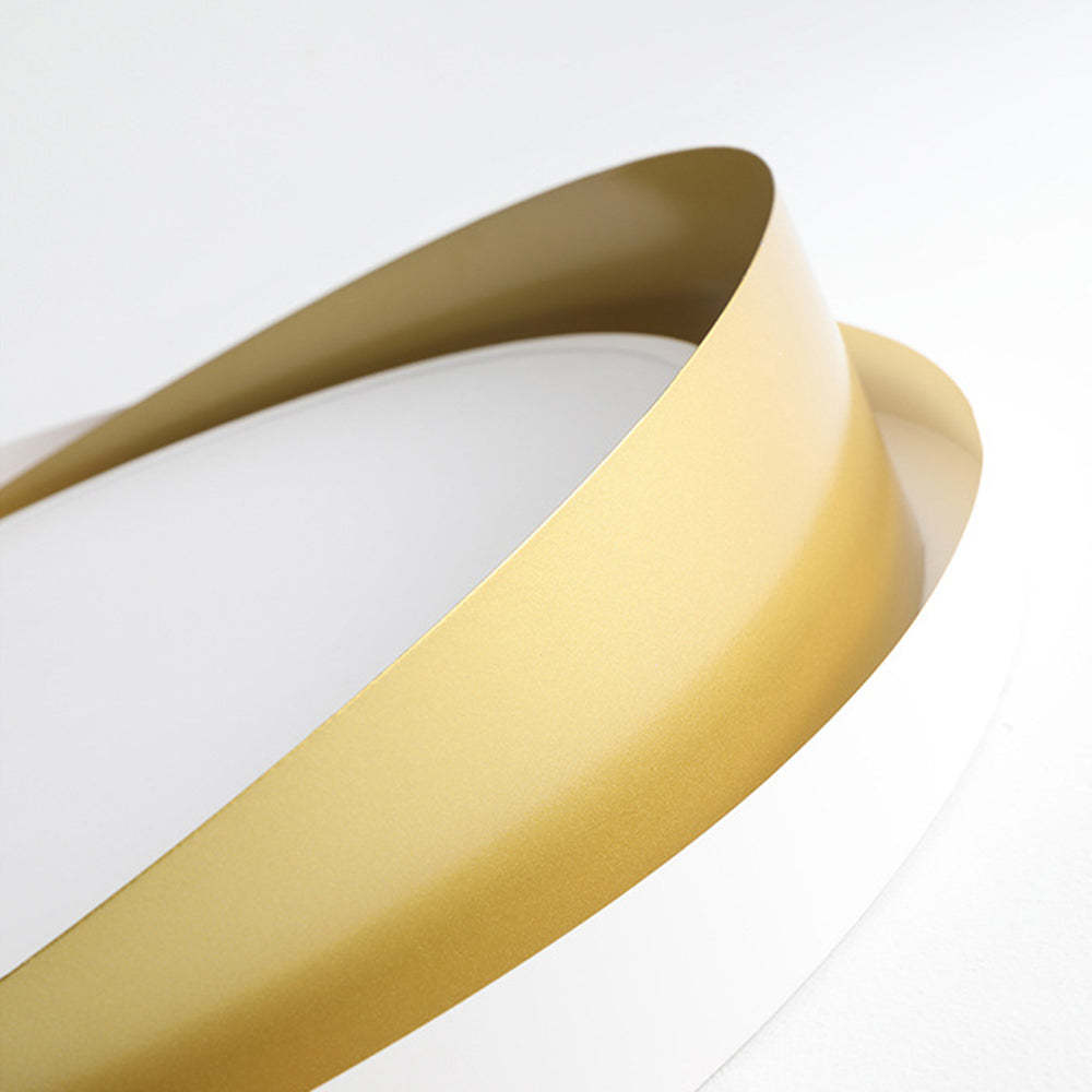 Quinn Flush Mount Ceiling Light: Detail of gold and white design