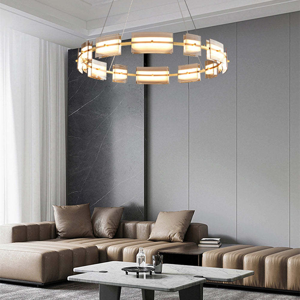 Evette ring pendant light illuminating a modern living space