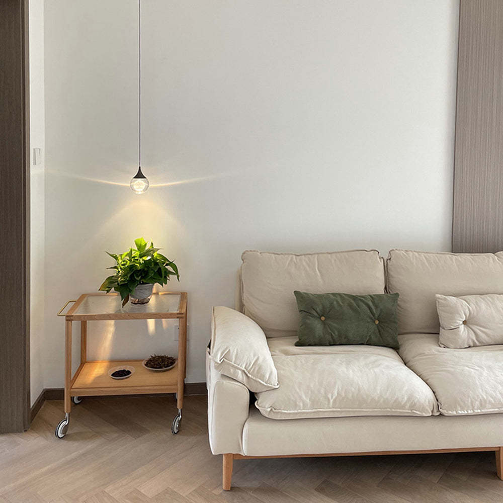 Minimalist Moon Pendant Light above living room table