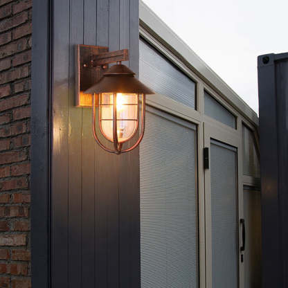 Alessio metal lantern wall lamp. Vintage outdoor lighting.