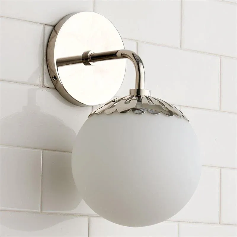 Alessio Minimalism Metal Glass Brass Black Nickel Wall Lamp Dining Room Bedroom
