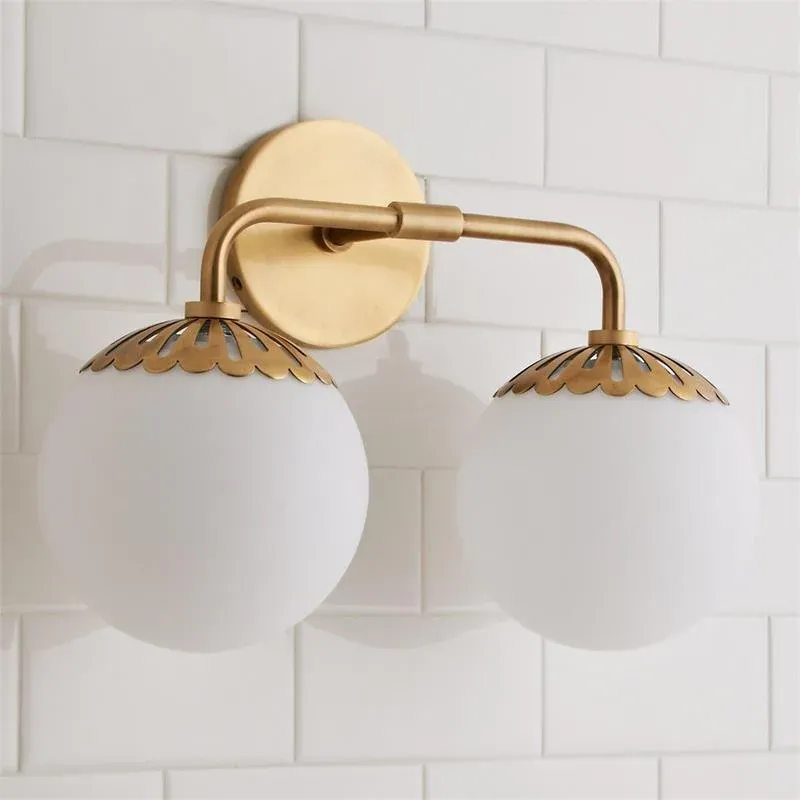 Alessio Minimalism Metal Glass Brass Black Nickel Wall Lamp Dining Room Bedroom