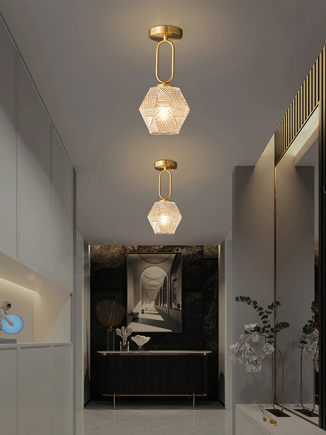 Alessio Vintage Luxury Glass Ceiling Light Shades Bedroom Hallway