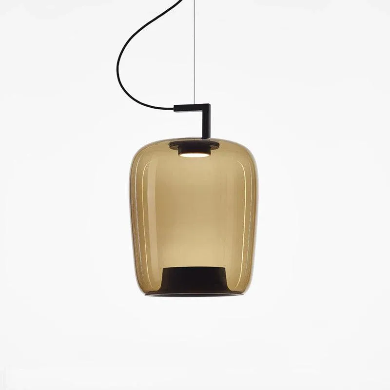 Hailie Modern Round Glass Pendant Light Dining Room Bedroom