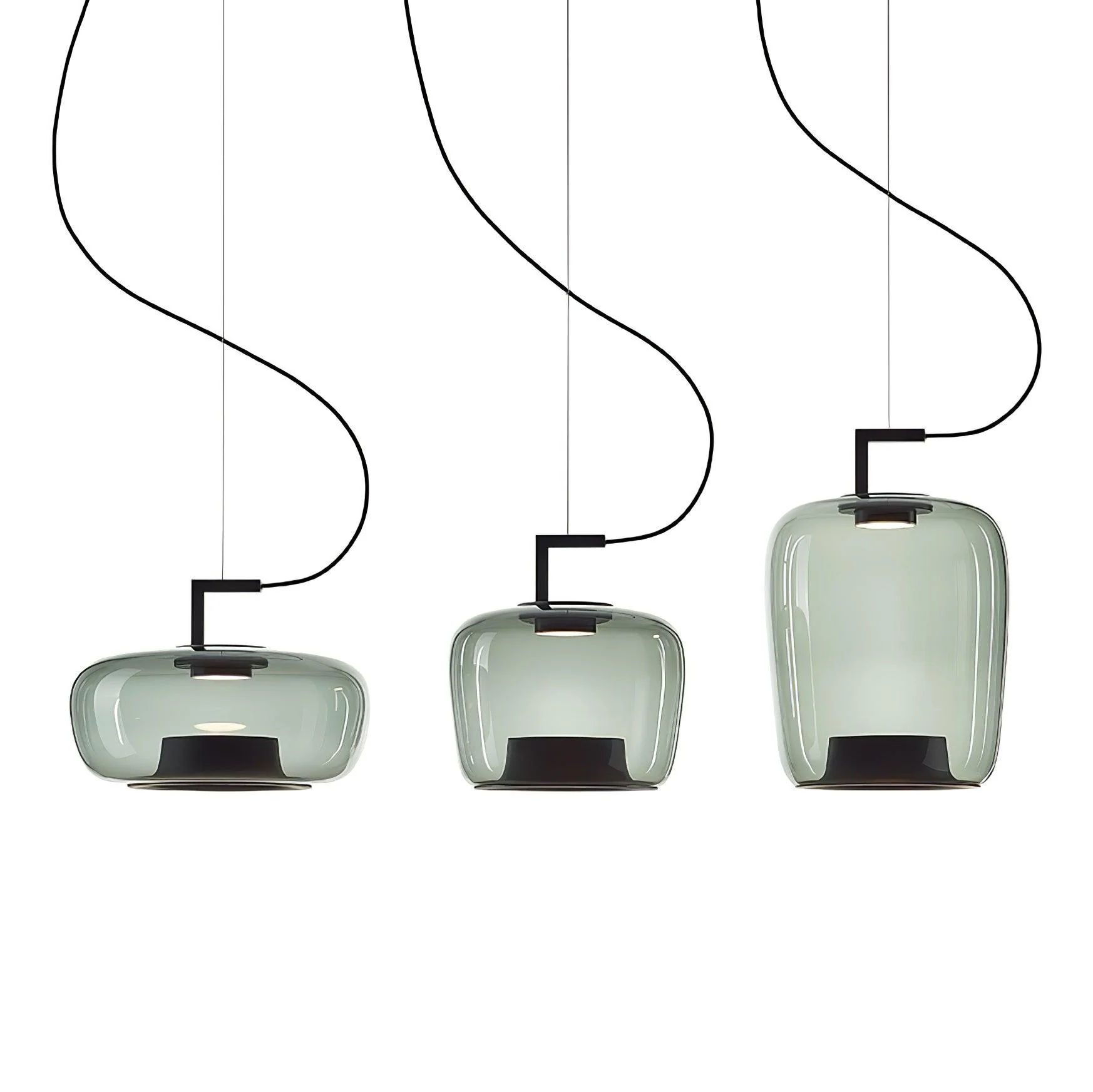 Hailie Modern Round Glass Pendant Light Dining Room Bedroom