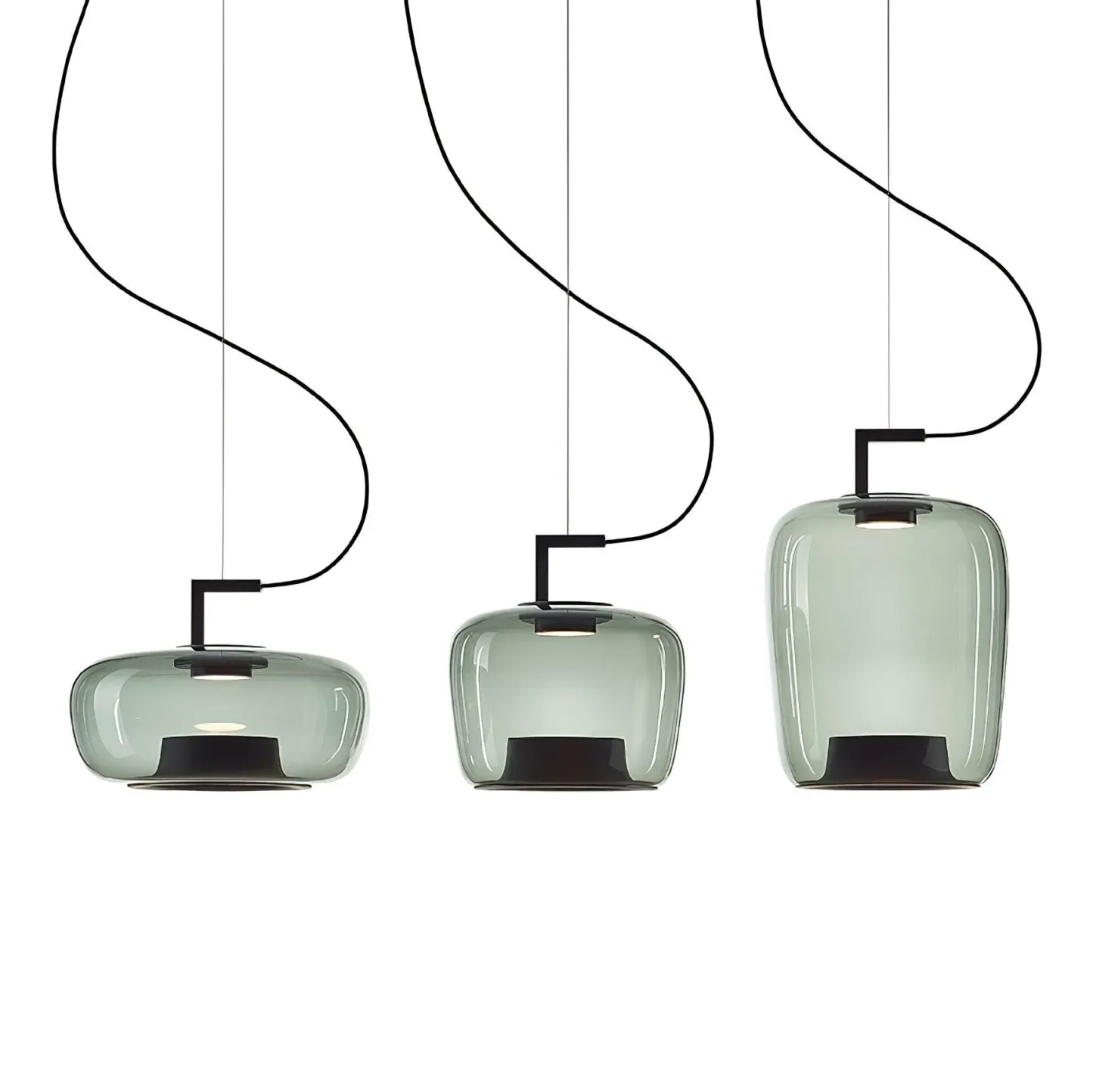 Hailie Modern Round Glass Pendant Light Dining Room Bedroom