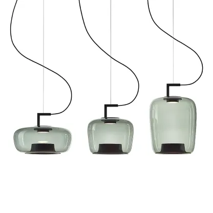 Hailie Modern Round Glass Pendant Light Dining Room Bedroom