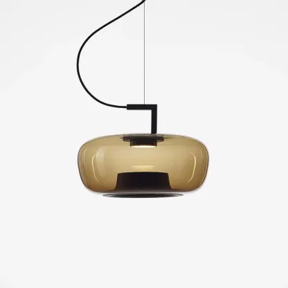 Hailie Modern Round Glass Pendant Light Dining Room Bedroom