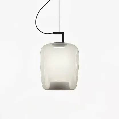 Hailie Modern Round Glass Pendant Light Dining Room Bedroom