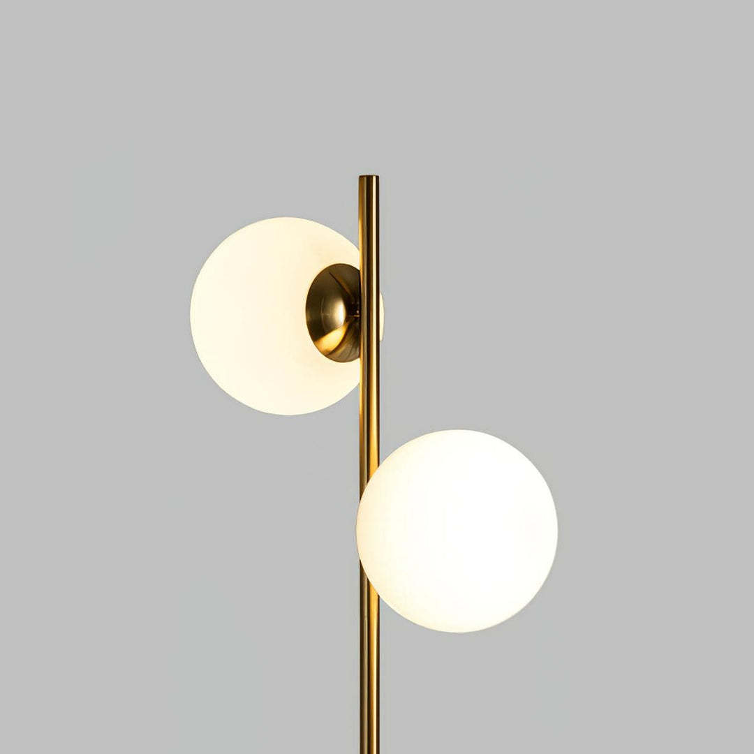 Modern Valentina Floor Lamp with ball shades and gold frame