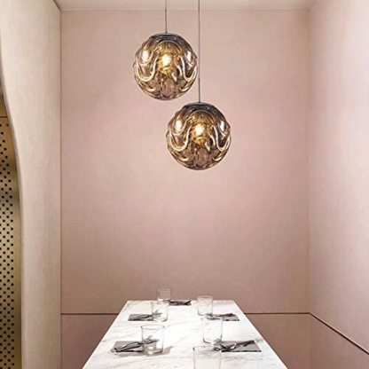 Hailie Modern Sphere Pendant Light over dining table